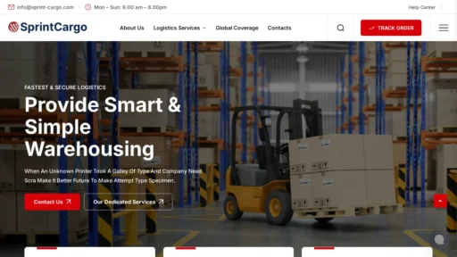 Scam Website Screenshot Sprint-cargo.com
