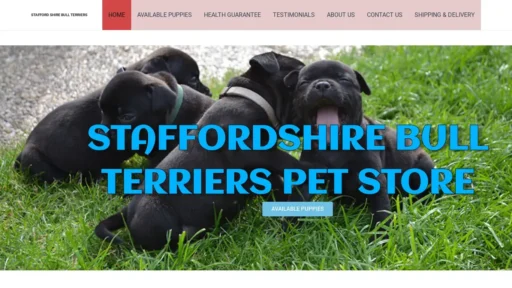 Scam Website Screenshot Staffordshirebullterrierspetstore.com