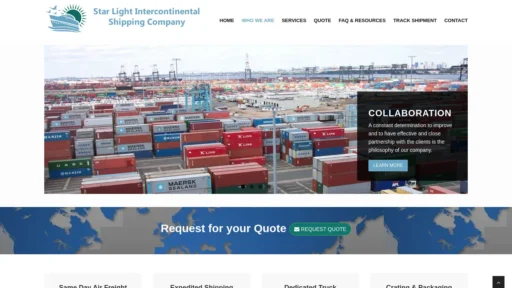 Scam Website Screenshot Starlightintercontinentalshippingcompany.com