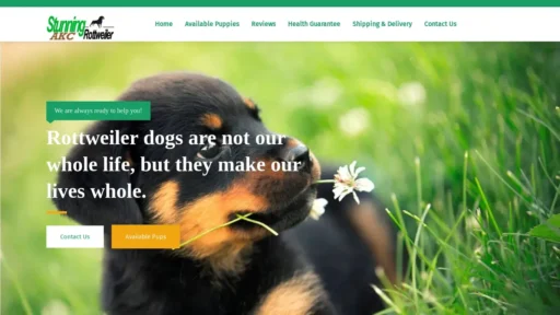 Scam Website Screenshot Stunningakcrottweilerpups.com