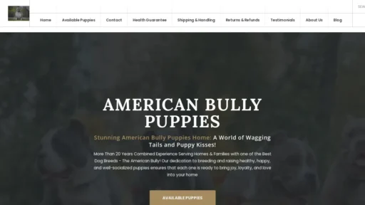 Scam Website Screenshot Stunningamericanbully.net