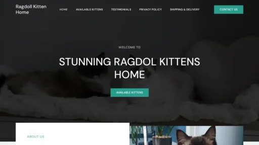 Scam Website Screenshot Stunningragdollkittenhome.com