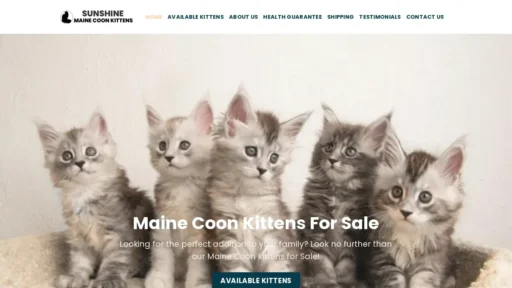 Scam Website Screenshot Sunshinemainecoonkittens.com