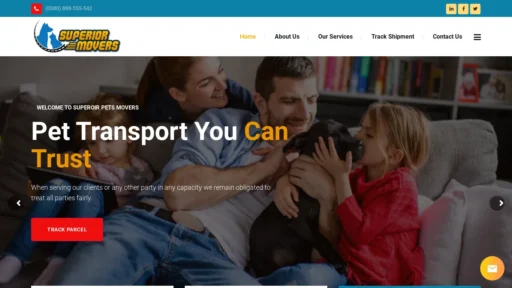 Scam Website Screenshot Superiorpetsmovers.com