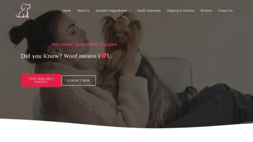 Scam Website Screenshot Susanminipuppies.com