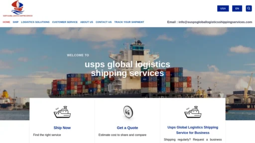 Scam Website Screenshot Suspsgloballogisticsshippingservices.com