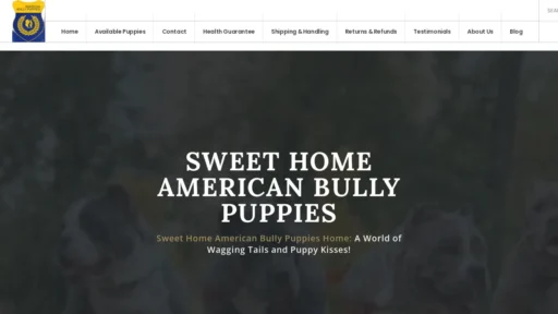 Scam Website Screenshot Sweethomeamericanbullypuppies.com