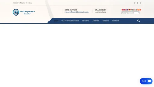 Scam Website Screenshot Swiftexpeditorscourier.com