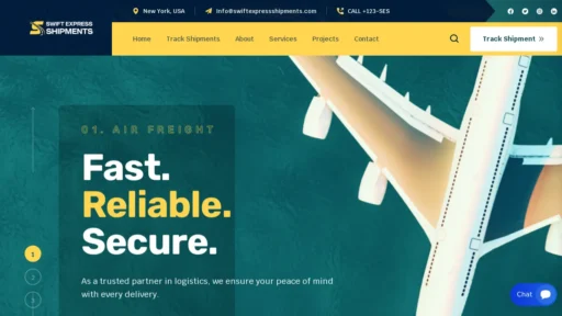 Scam Website Screenshot Swiftexpressshipments.com