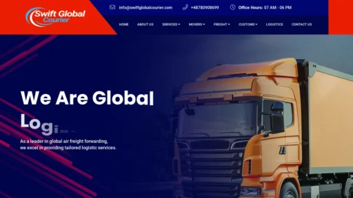 Scam Website Screenshot Swiftglobalcourier.com