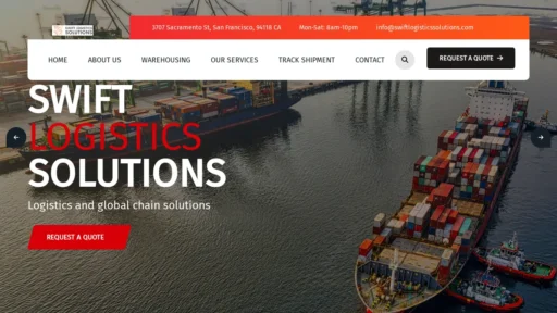 Scam Website Screenshot Swiftlogisticssolutions.com