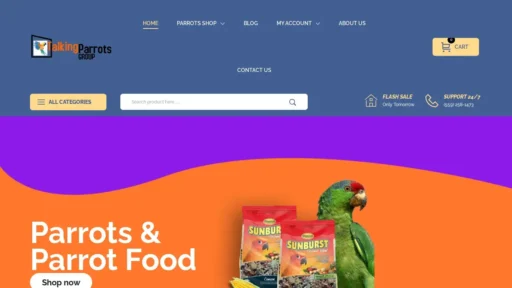 Scam Website Screenshot Talkingparrotsgroup.com