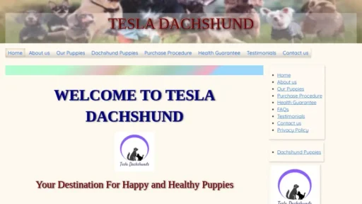 Scam Website Screenshot Tesladachshund.com