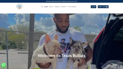 Scam Website Screenshot Texasbulliesorsturningpupsbullies.com