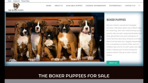 Scam Website Screenshot Theboxerkennel.com