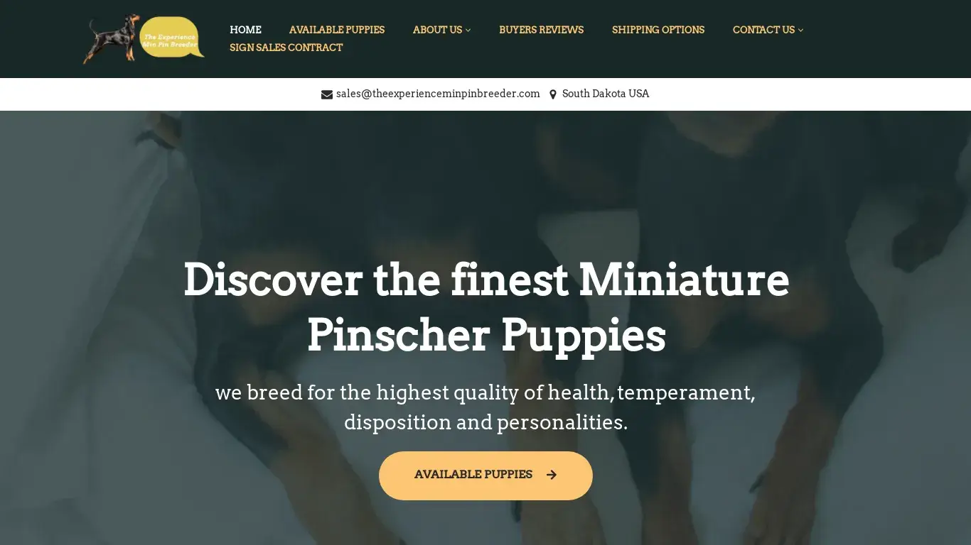 is The Experience Min Pin Breeder – Miniature Pinscher Puppies For Sale legit? screenshot
