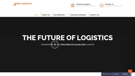 Scam Website Screenshot Thejoneslogistics.com