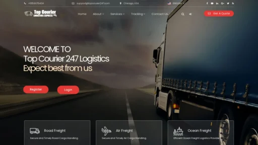 Scam Website Screenshot Topcourier247.com