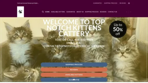 Scam Website Screenshot Topnotchkittenscattery.com