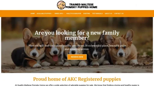 Scam Website Screenshot Trainedmaltesepomskypupshome.com