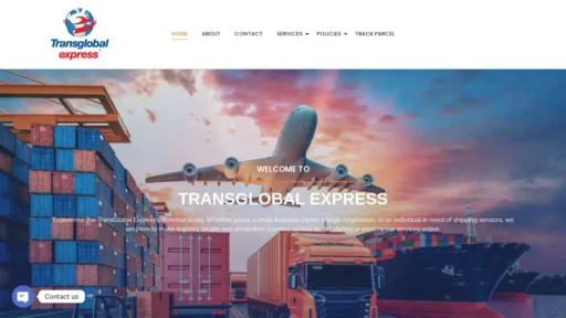 Scam Website Screenshot Transglobalexpressfreight.com