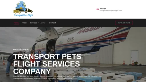 Scam Website Screenshot Transportpetsflight.com