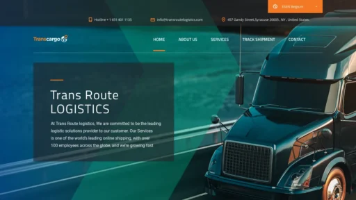 Scam Website Screenshot Transroutelogistics.com