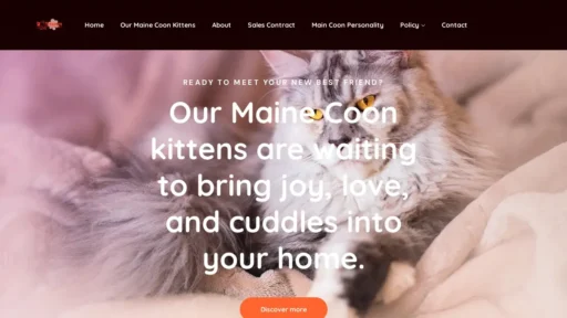 Scam Website Screenshot Treasuremainecoons.com