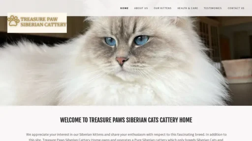 Scam Website Screenshot Treasurepawsiberiankittens.com