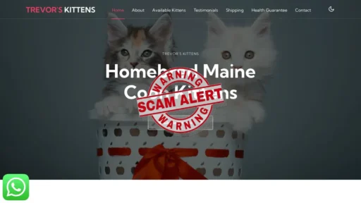 Scam Website Screenshot Trevorskittens.online