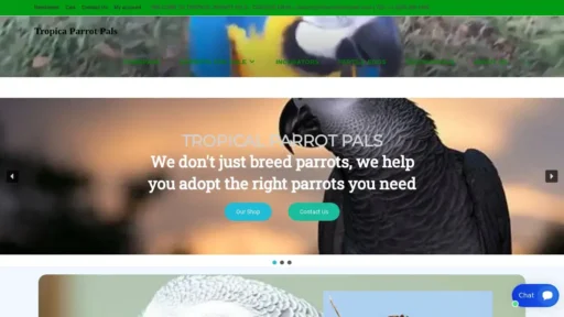 Scam Website Screenshot Tropicalparrotpals.com