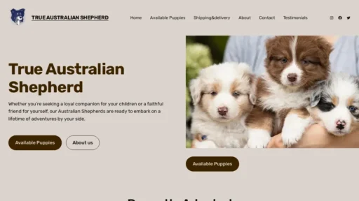 Scam Website Screenshot Trueaustralianshepherd.com