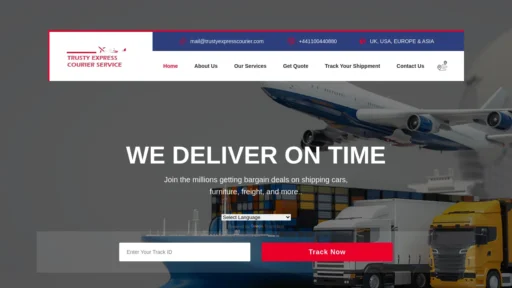Scam Website Screenshot Trustyexpresscourier.com