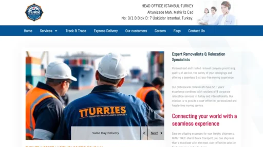 Scam Website Screenshot Turktransportmaritimelogistics.com