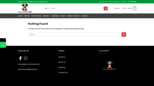 Scam Website Screenshot Uae-classicpet.com
