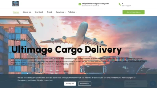 Scam Website Screenshot Ultimatecargodelivery.com