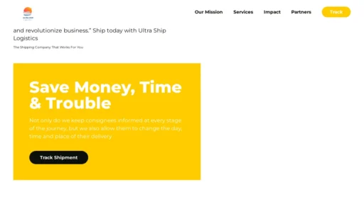 Scam Website Screenshot Ultrashiplogistics.com