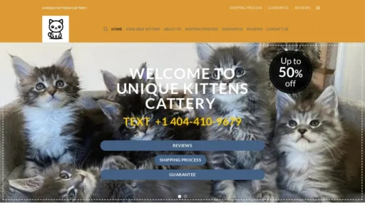 Scam Website Screenshot Uniquekittenscattery.com