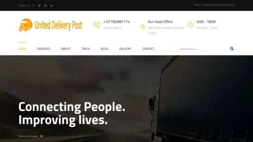Scam Website Screenshot Uniteddeliverypost.org