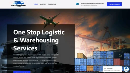 Scam Website Screenshot Unitedshippinglineplc.com