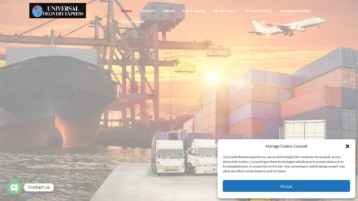 Scam Website Screenshot Universaldeliveryxpress.com