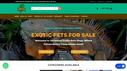 Scam Website Screenshot Unlimitedexoticpets.com