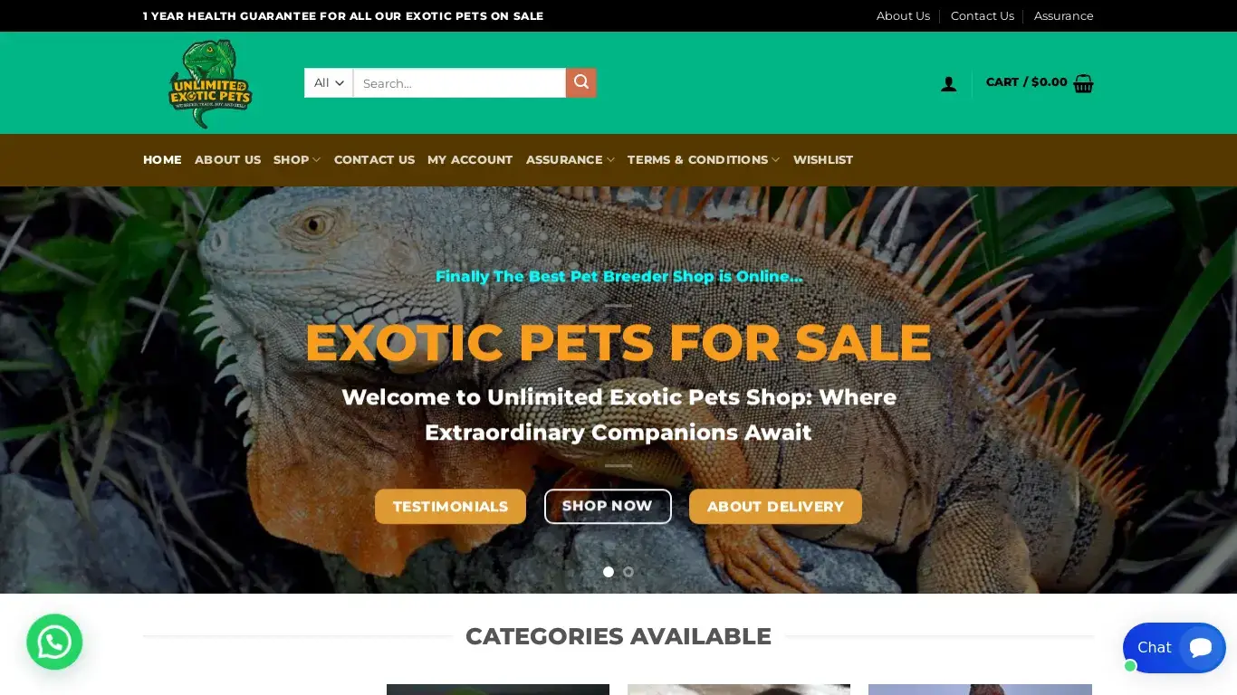 is Home - unlimitedexoticpets.com legit? screenshot