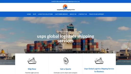 Scam Website Screenshot Uspsgloballogisticsshippingservices.com