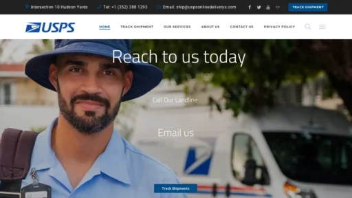 Scam Website Screenshot Uspsonlinedeliverys.com