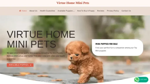 Scam Website Screenshot Vhomeminipets.com