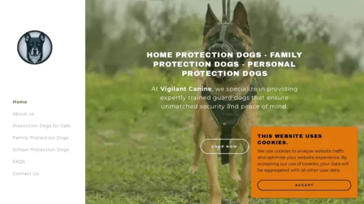 Scam Website Screenshot Vigilantcanine.co.za
