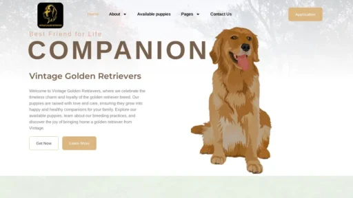 Scam Website Screenshot Vintagegoldenretrievers.com