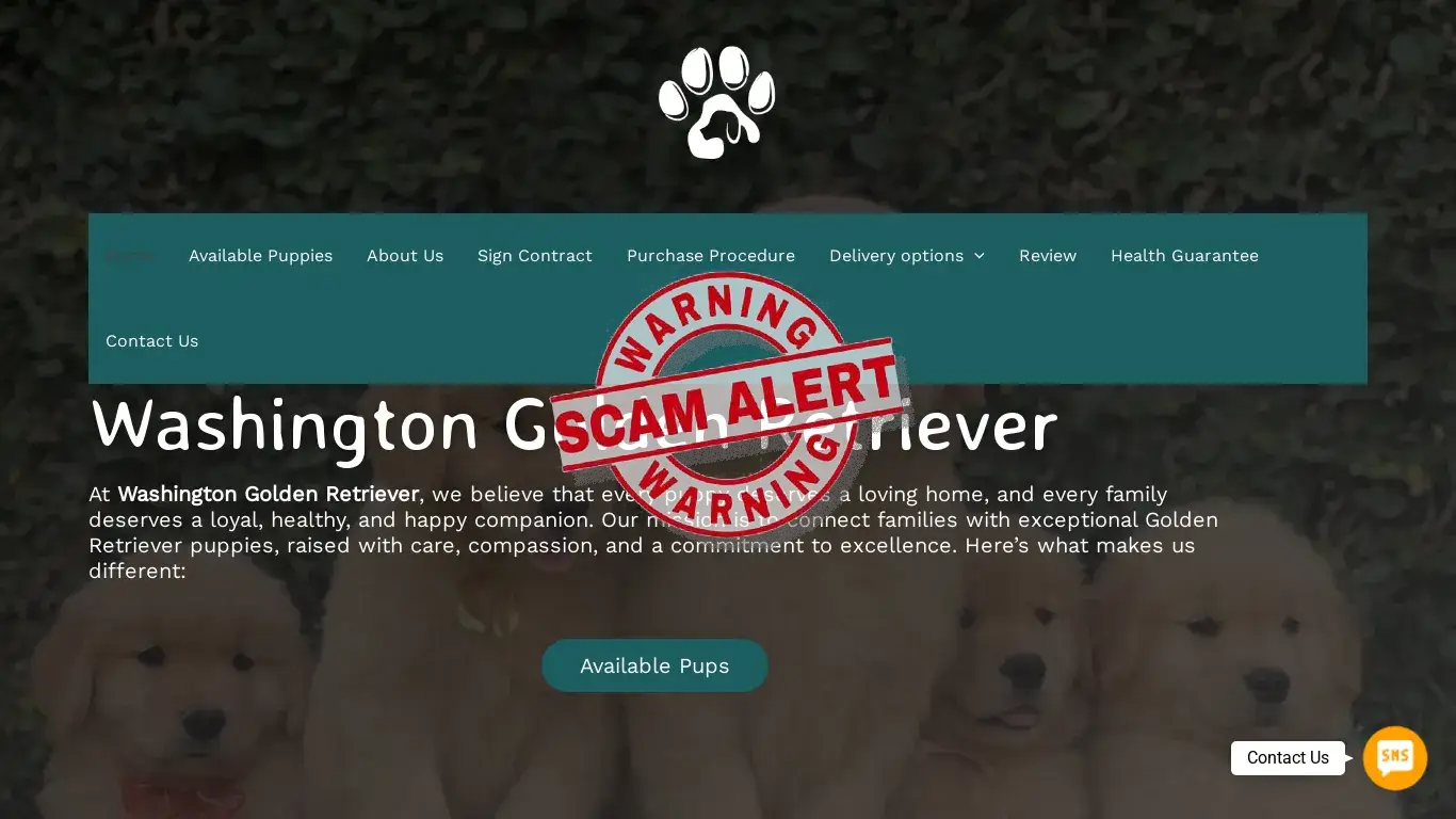 is Washington Golden Retriever – Pups for sale legit? screenshot