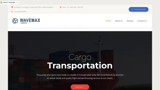 Scam Website Screenshot Wavemaxlogistics.com
